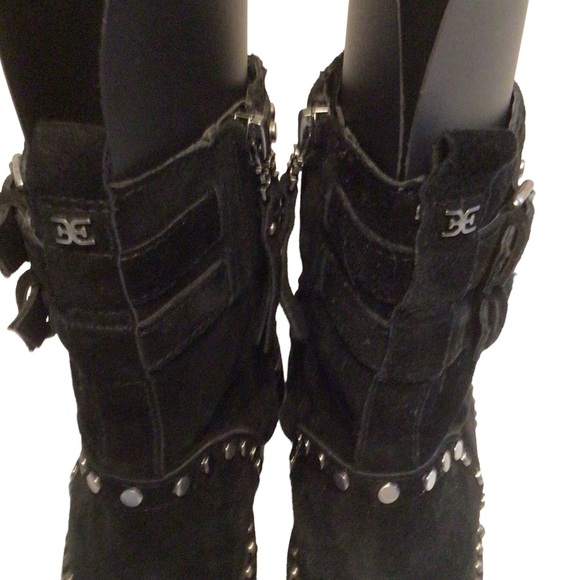 Sam Edelman Jennifer Black Studded Combat Boot Size US 6.5 - Picture 7 of 14